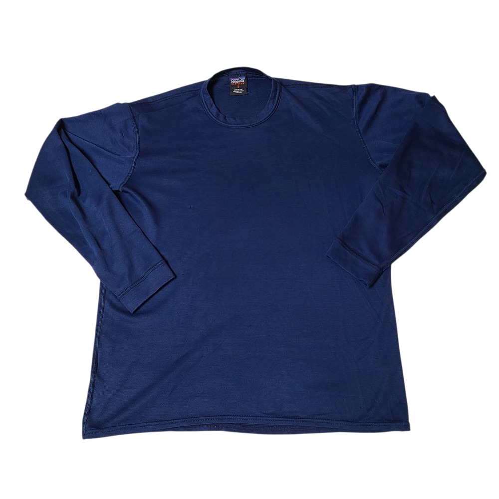 Patagonia Lightweight Capilene Base Layer Long Sleeve Shirt Men's S Blue Knit